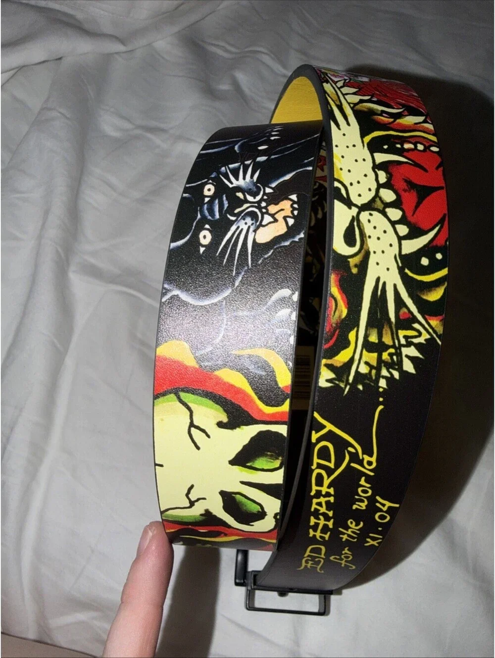 YELLOW NWT Y2K Ed Hardy REVERSIBLE Men’s belt